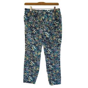 LOFT Marisa Pants Sz 0 blue floral print